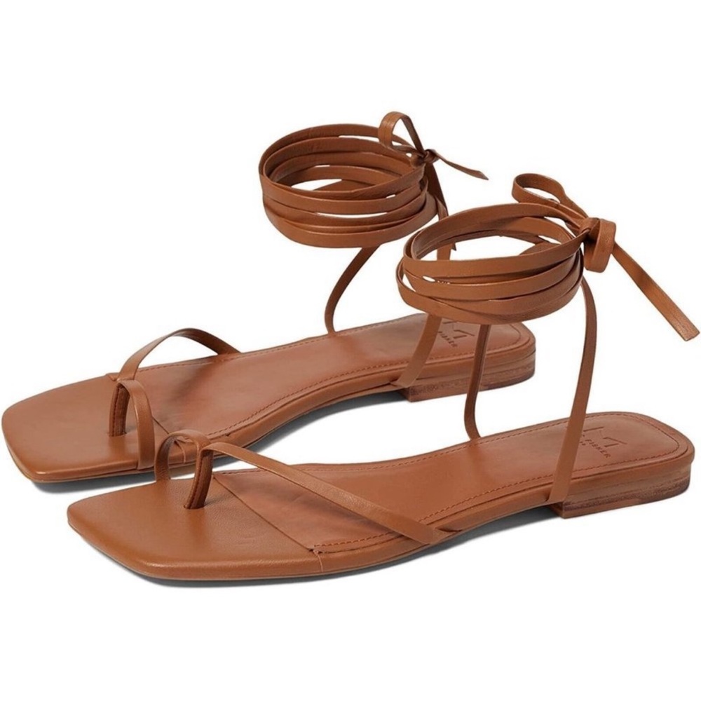 Marc Fisher Women's brown "mireya" ankle wrap sandals sz 6 brand new